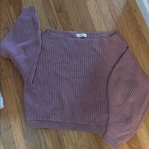 By Together Off-the-Shoulder Mauve Sweater